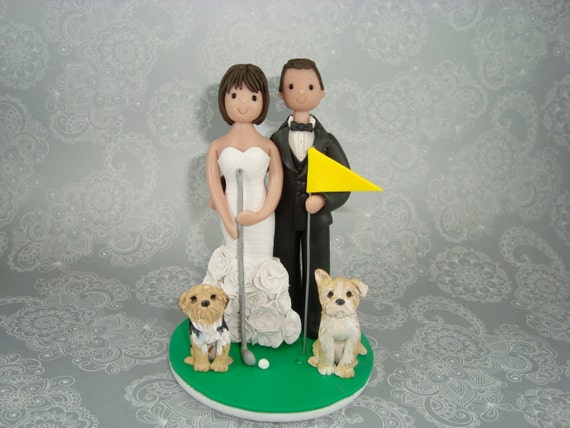 Personalized Golf  Theme  Wedding  Cake  Topper 