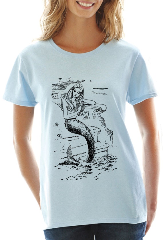 Mermaid Shirt Vintage Design Mermaid T Shirt Womens 