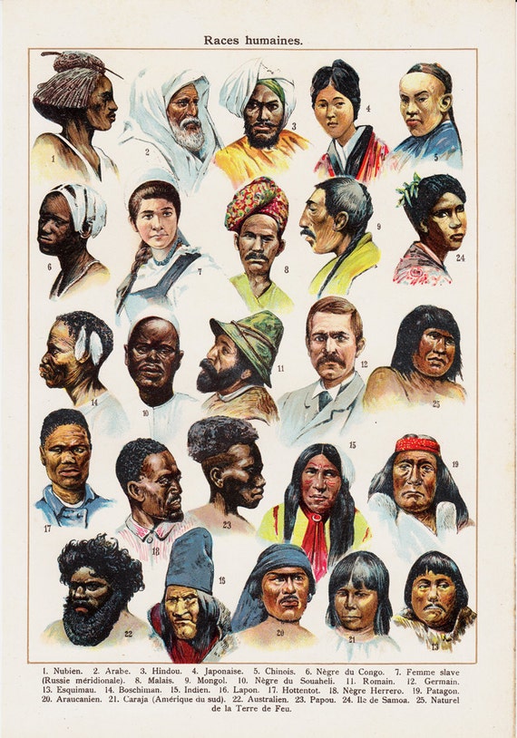 1907-antique-human-races-print-original-antique-historical