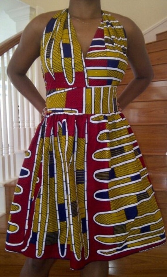 African Print Halter Neck Dress By Ifenkili On Etsy