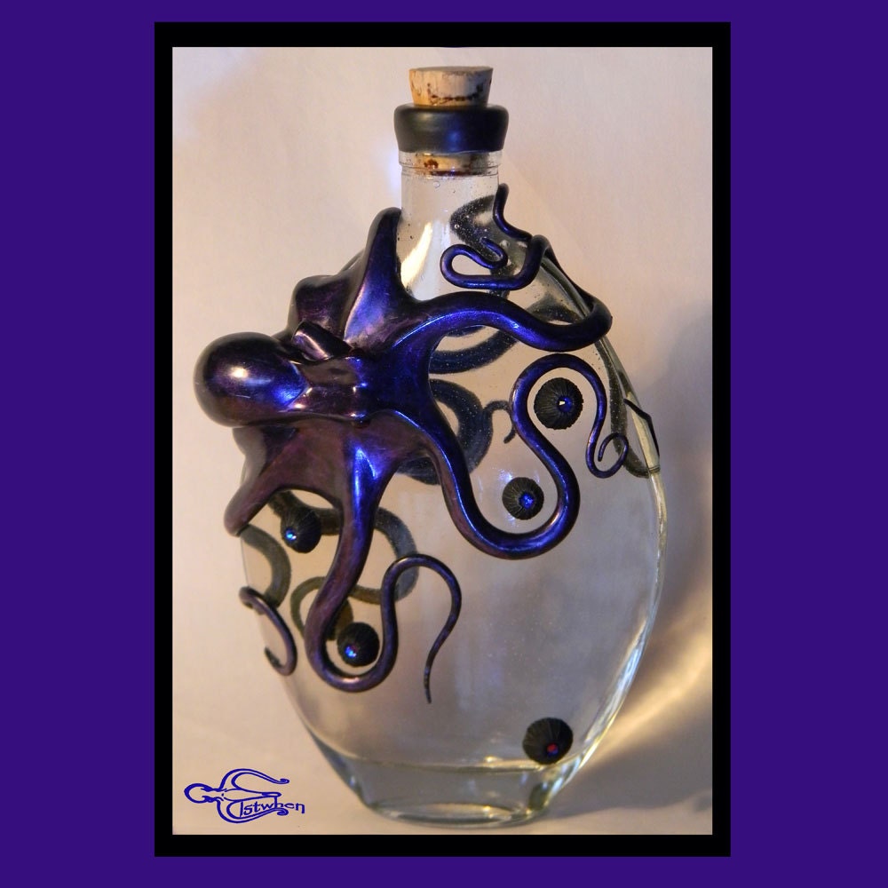 The Blood Demon Kraken Decanter Octopus Sculpture by