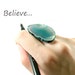 Big cocktail ring - large agate ring sterling silver ring, adjustable, crystal jewelry by NatureLook, teal agate geode ring