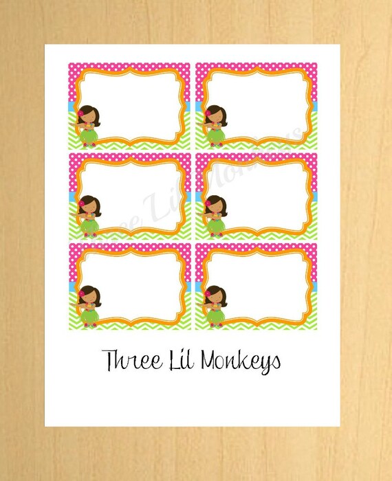 INSTANT DOWNLOAD -Luau Food Cards (PDF file) Il_570xn