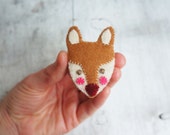 felt fox brooch, felt fox, felt jewellery, fox pin, british wildlife, handmade brooch