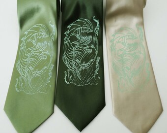 Venus Fly Trap Man Eating Plant screen printed Necktie