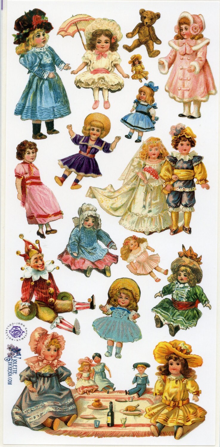 Doll STICKERS Victorian Doll Stickers Victorian Stickers