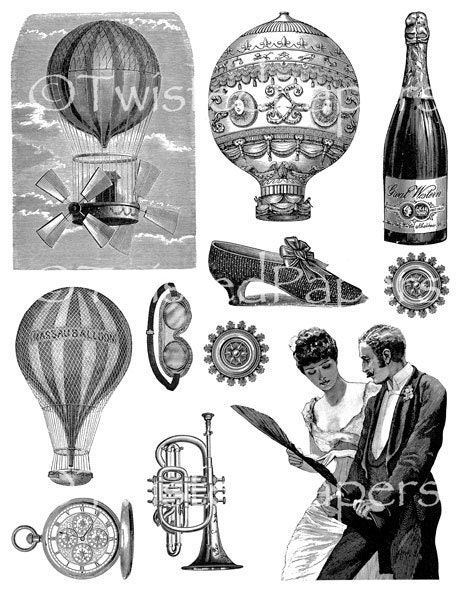steampunk clip art illustrations - photo #15
