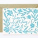 Happy Birthday Hand Printed card