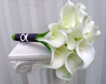 Bridesmaid bouquet - White Calla lily wedding bouquet