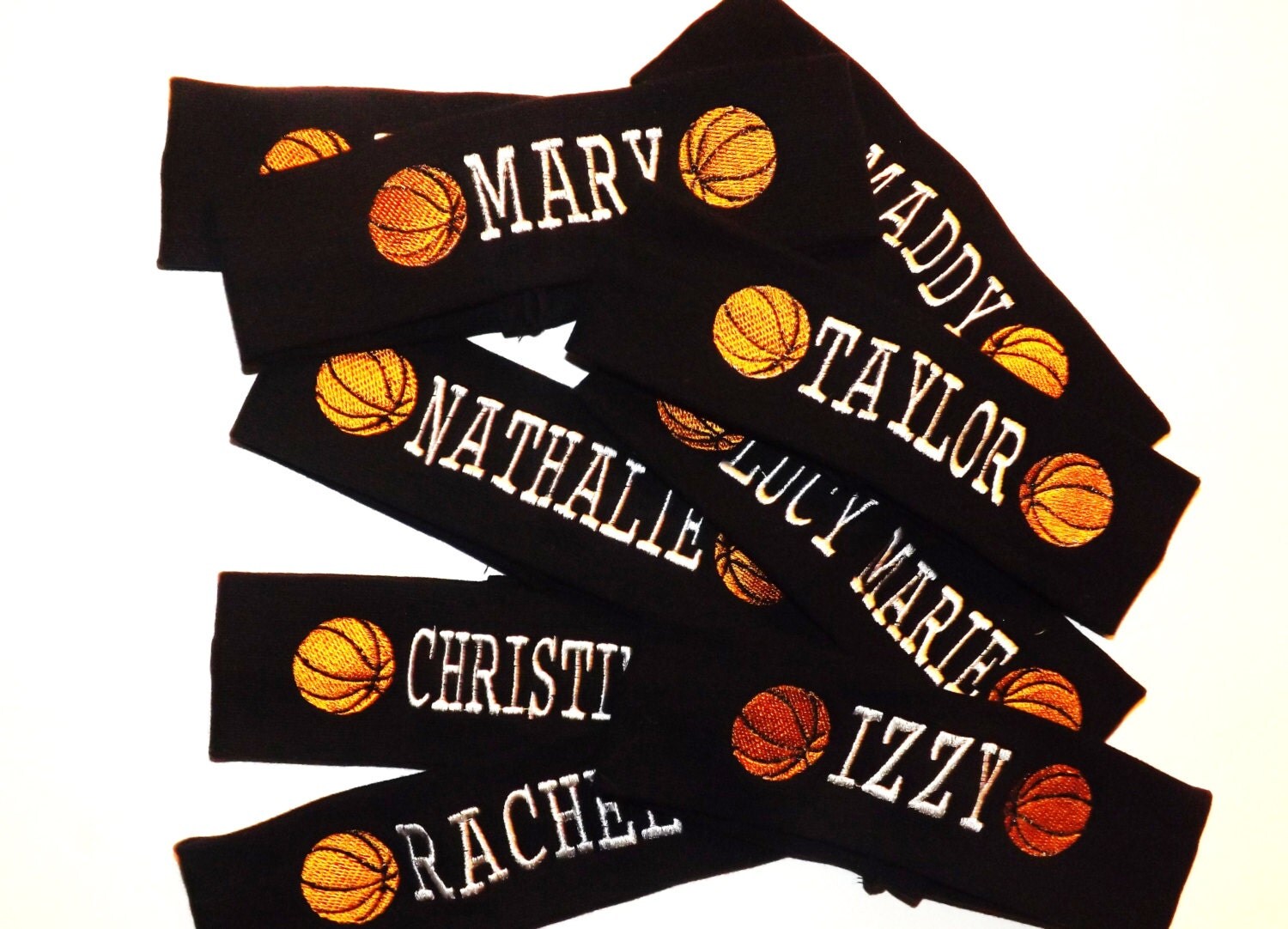 Set of 8 Embroidered Basketball Headbands Only Comes in