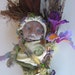 OOAK Secret Garden Moss and Heather, Assemblage Art doll, kitchen witch.