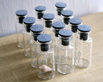 12 Smaller Glass Bottles For Assemblage, Studio Organization, Collections & Storage