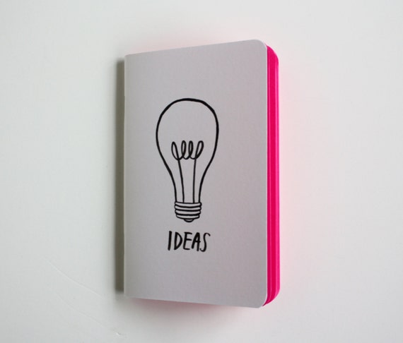Bright Ideas Pocket Notebook with Hot Pink Pages