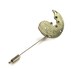 Steampunk Lapel Pin "Simply Steamy" Crescent Shaped Victorian Pocket Watch Plate with Guilloche Engraved Details