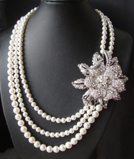 Bridal Necklace Vintage Wedding Jewelry Statement Bridal