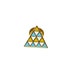 Brooch Geometric Enamel triangles pattern inspired by navajo south western