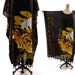RESERVED for jameshallny 80s African Batik Caftan with Fringe Trim OVERNIGHT SHIPPING