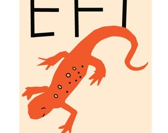 Baby Nursery decor alphabet art print little eft 8 x 10 inch print