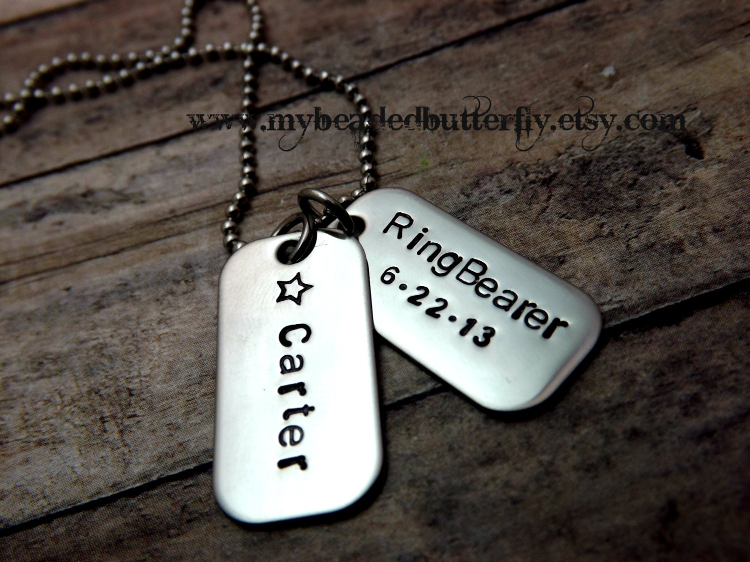 childs necklace boys Dog tag by mybeadedbutterfly on Etsy