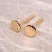 4mm 14k Yellow Gold Flat Stud Earrings Solid Gold Studs Tiny Hammered by SARANTOS