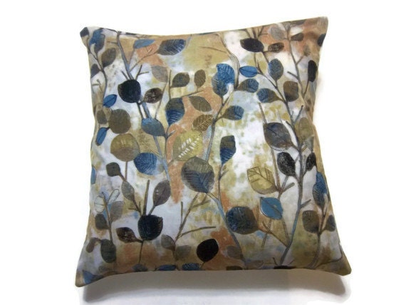 Two Midnight Blue Gold Navy Blue Brown Rust Pillow Covers