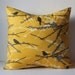 Decorative Pillows Cushion Cover - Mustard Yellow & Gray Birds - 16 x 16 Accent Throw Pillow - Baby Nursery Decor