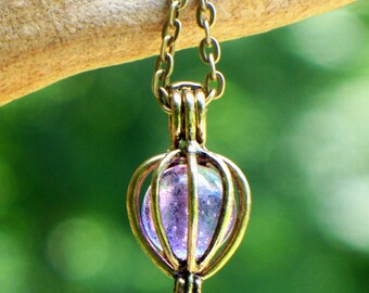 Recycled Antique Amethyst Bottle Drop Necklace