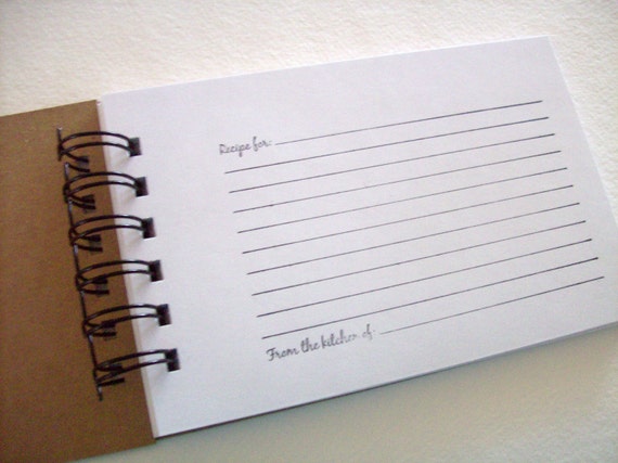 Recipe Book DIY Hand Stamped Spiral Bound