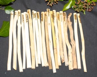 Long Celtic Tree Ogham staves made with Corresponding woods with Bag and Information for Divination - Pagan, Wicca, Witchcraft