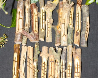 Large, Stunning Celtic Tree Ogham staves made with corresponding woods from England - Divination - Pagan, Wiccan, Witchcraft