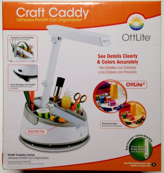 OttLite Craft Caddy & Lamp / Light Ott Cord Storage New in Box
