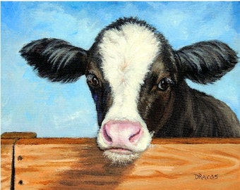 Popular items for holstein cow art on Etsy