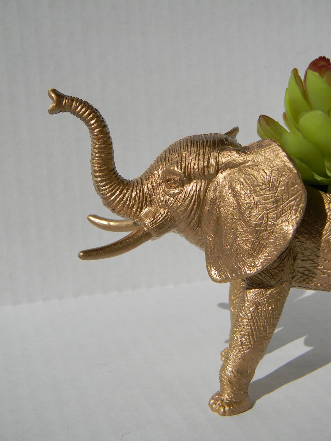Gold Elephant Planter Great Dorm Nursery Decor or Baby
