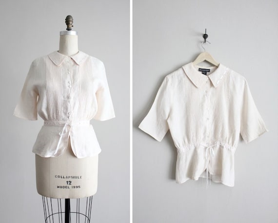 ON SALE // peplum blouse / pink collared blouse / by allencompany