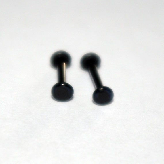 16g Black Glass plugs Body Jewelry 16 gauge by on Etsy