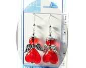Red Earrings ~ Angel Earrings - Ruby Red Guardian Angels ~ Angel Jewelry - E2013-01