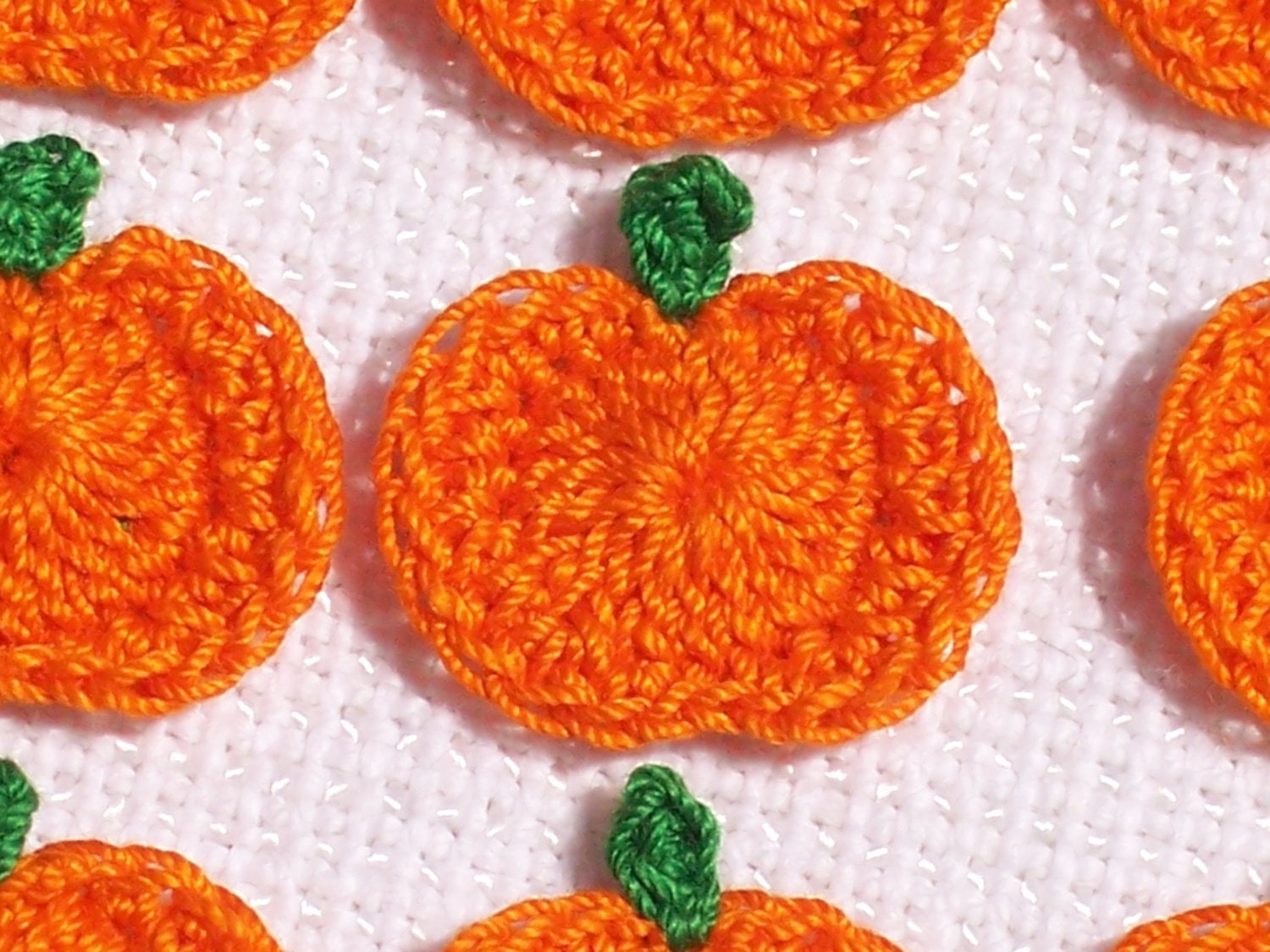 12 thread crochet applique pumpkin 1595