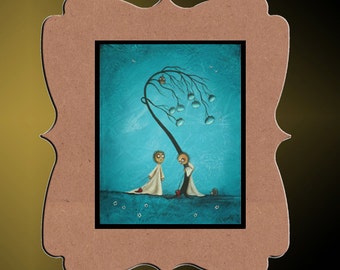 Whimsical Art Print -- Where You'll Find Me -- 8x10 - Creeper - Whimsical Tree - Hedgehog - Owl