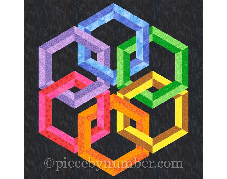 Hexadaisy quilt block pattern paper pieced quilt patterns