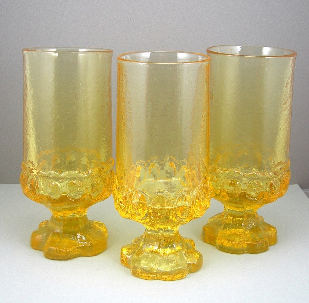 Tiffin Franciscan Crystal Iced Tea Glasses Maderia 3 9501