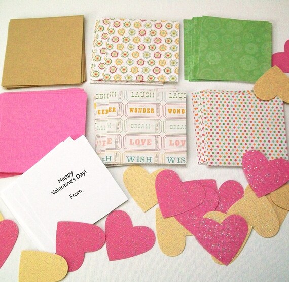 DIY Kids Valentines Make Your Own Valentines Kit Set of 24