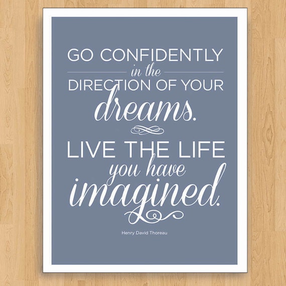 Live the Life You Have Imagined 8 x 10 Typography Print