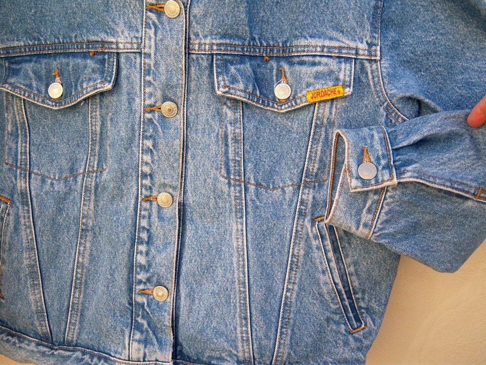 Vintage JORDACHE denim jeans jacket / 80s boyfriend jacket