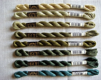 DMC Pearl Cotton Size 3 Threads (blue, green group)