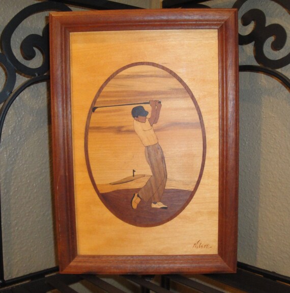 Vintage Wood Art Jeff Nelson signed Hudson Valley Inlay of