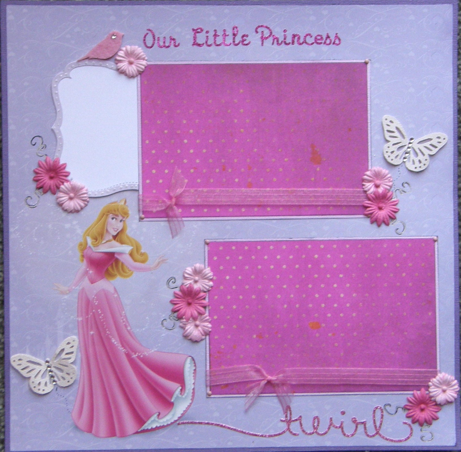 12x12 single page scrapbook layout Disney's Princess