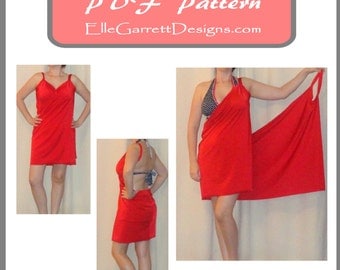 PDF Pattern - Simple Beach Cover-Up Pattern 501 - Sizes small-large - Super Simple Pattern