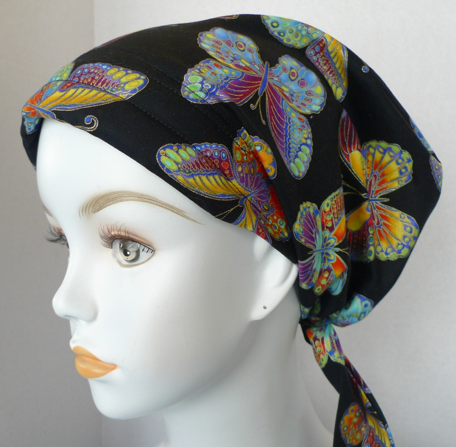 Colorful Butterfly Hair Loss Cancer Hat Cap Head Wrap Alopecia