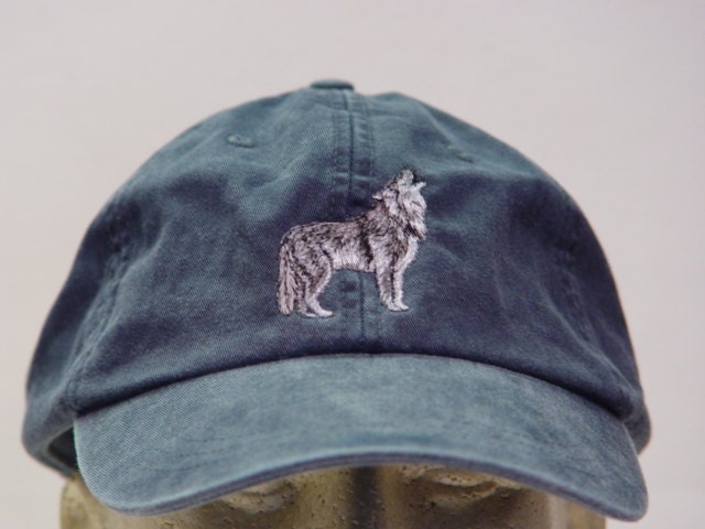 GRAY WOLF HAT One Embroidered Wildlife Cap Price