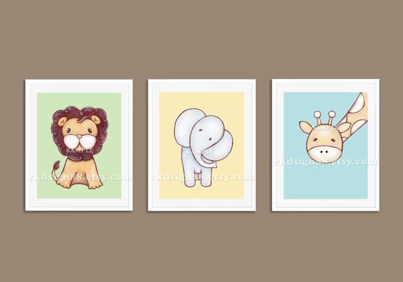 Elefanten malen kinderzimmer kunst löwen baby jungen von rkdsign88
